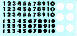NUMBER SHEET #1 DERBY DECAL