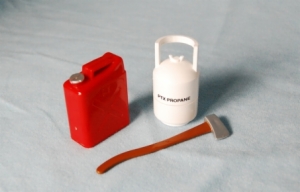 1:10 AXE, JERRY CAN, PROPANE