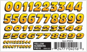 YELLOW NUMBERS DRY TRANSFER